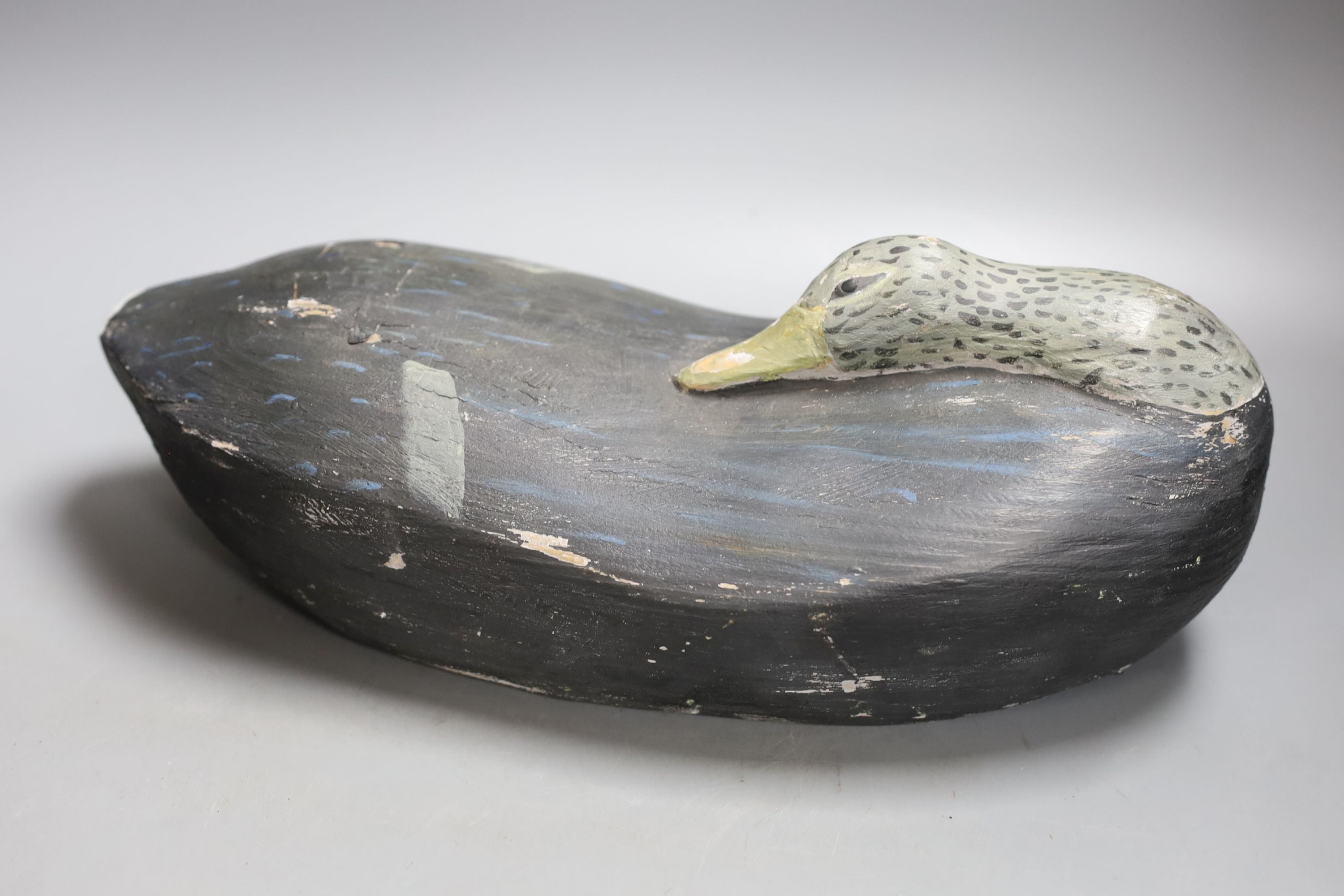 A decoy duck, 34 cms wide.